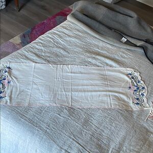 Embroidered Table Runner with Floral Design